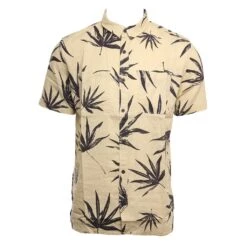Quiksilver Deli Palm In Parchment (Tec6) Woven Shirt