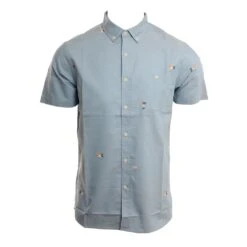 Vissla Stacked Eco In Blue Woven Shirt