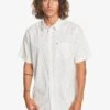 Quiksilver Desert Bush In White Woven Shirt -Casual Fashion Shop HS1603399451