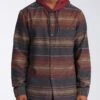 Billabong Baja Flannel Hoody In Asphalt (Alt) Sweatshirt -Casual Fashion Shop HS1606155079