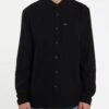 Volcom Caden Solid In Black Shirt -Casual Fashion Shop HS1606771236