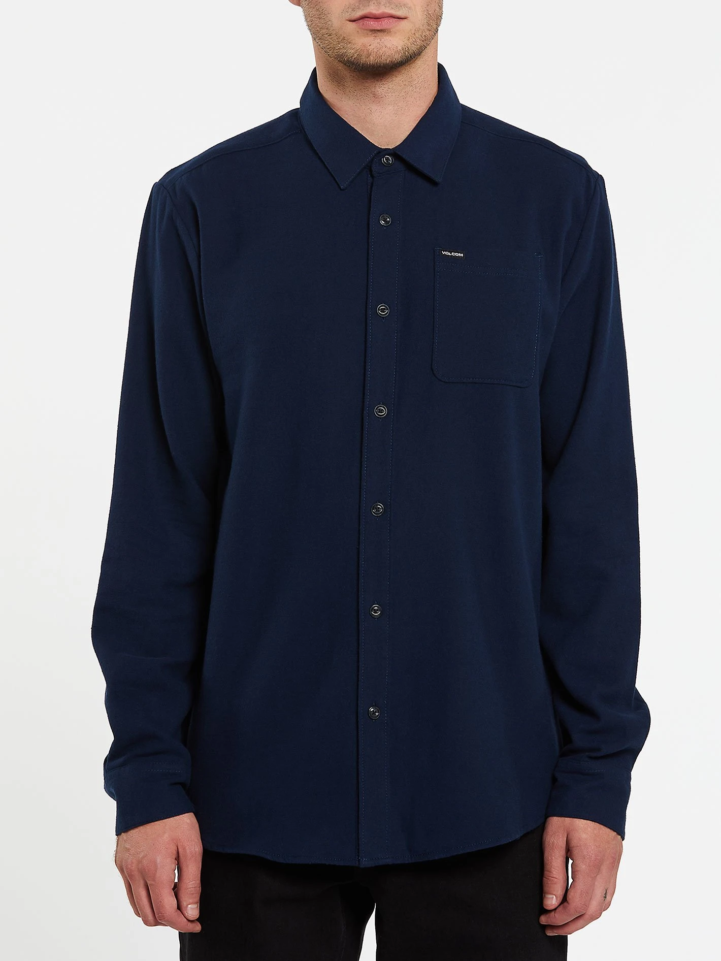 Volcom Caden Solid In Navy Blue (Nvy) Shirt 3 Volcom Caden Solid In Navy Blue (Nvy) Shirt