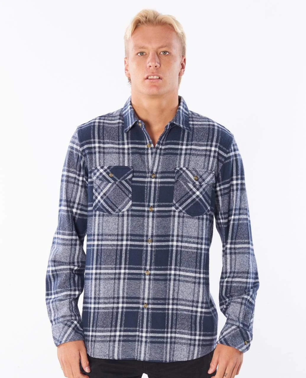 Rip Curl Hammonds Flannel In Navy Blue (Nv Shirt 3 Rip Curl Hammonds Flannel In Navy Blue (Nv Shirt