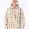 Rip Curl Barlow Hooded Flannel In Bone (Bo Shirt