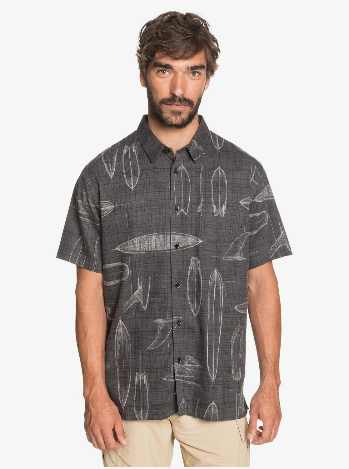 Quiksilver Boardstory In Dark Shadow Boardstory (Kvj6) Woven Shirt 3 Quiksilver Boardstory In Dark Shadow Boardstory (Kvj6) Woven Shirt