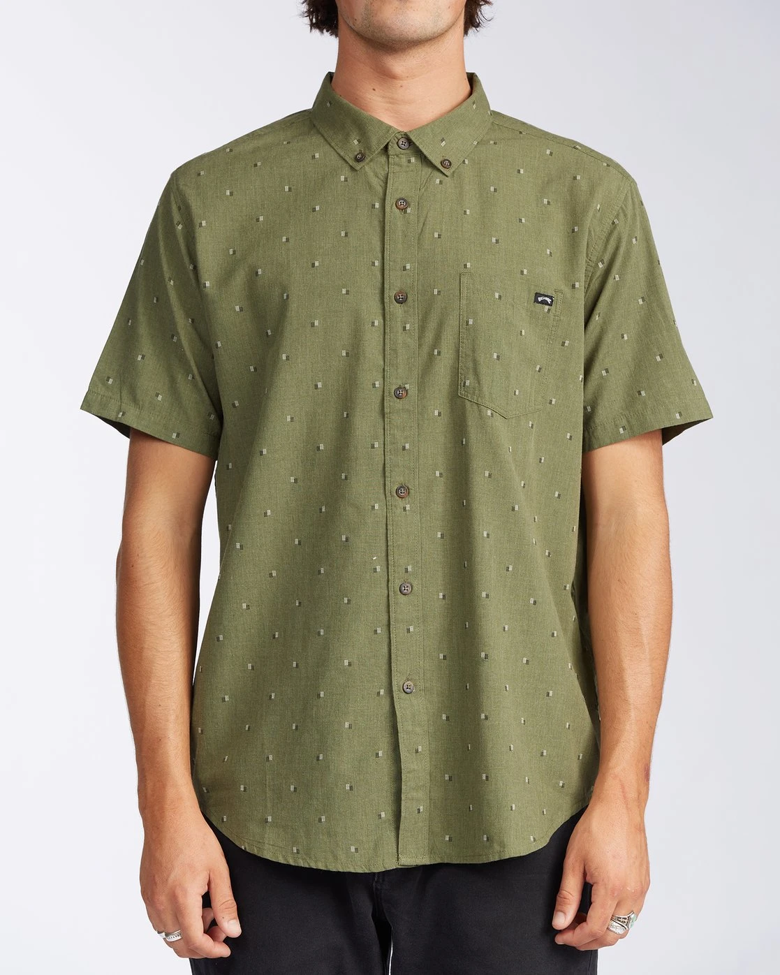 Billabong All Day Jacquard In Military (Mil) Woven Shirt 3 Billabong All Day Jacquard In Military (Mil) Woven Shirt