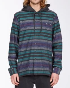 Billabong Baja Hooded Flannel In Black Shirt