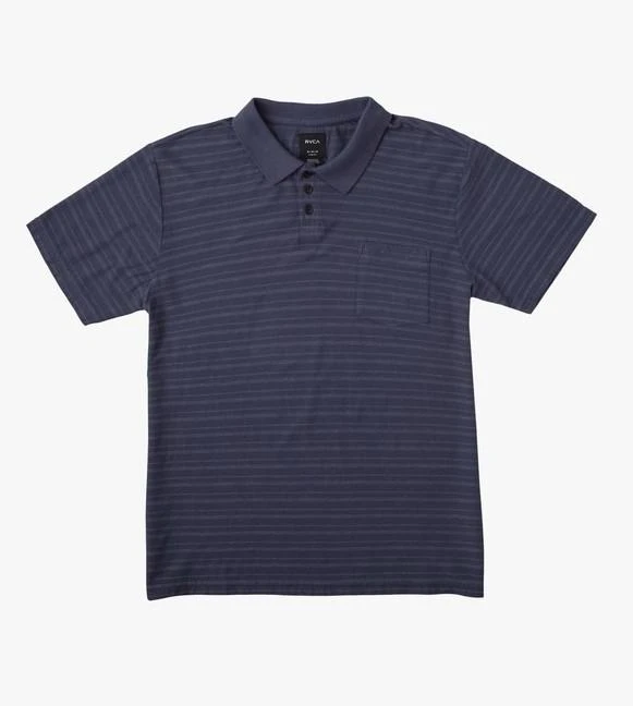 RVCA PTC Texture Stripe Polo In Blue 3 RVCA PTC Texture Stripe Polo In Blue