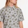 Volcom Burch Bloom In Grey Woven Shirt -Casual Fashion Shop HS1611883933