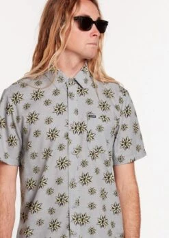 Volcom Burch Bloom In Grey Woven Shirt