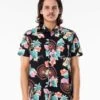 Rip Curl Beach Party In Black Woven Shirt -Casual Fashion Shop HS1612913311