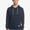 Quiksilver Essentials Organic Hoodie In Navy Blue Blazer (Byj0) Sweatshirt -Casual Fashion Shop HS1613089351