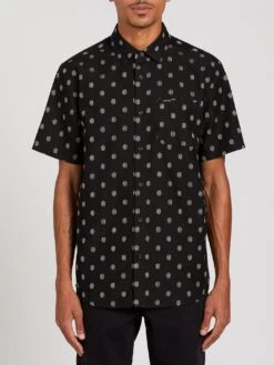 Volcom Macro Dot In Black Woven Shirt