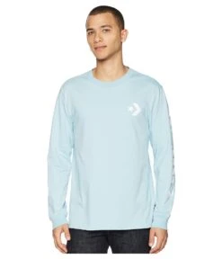 Converse Star Chevron Wordmark Long Sleeve Tee (ocean Bliss)