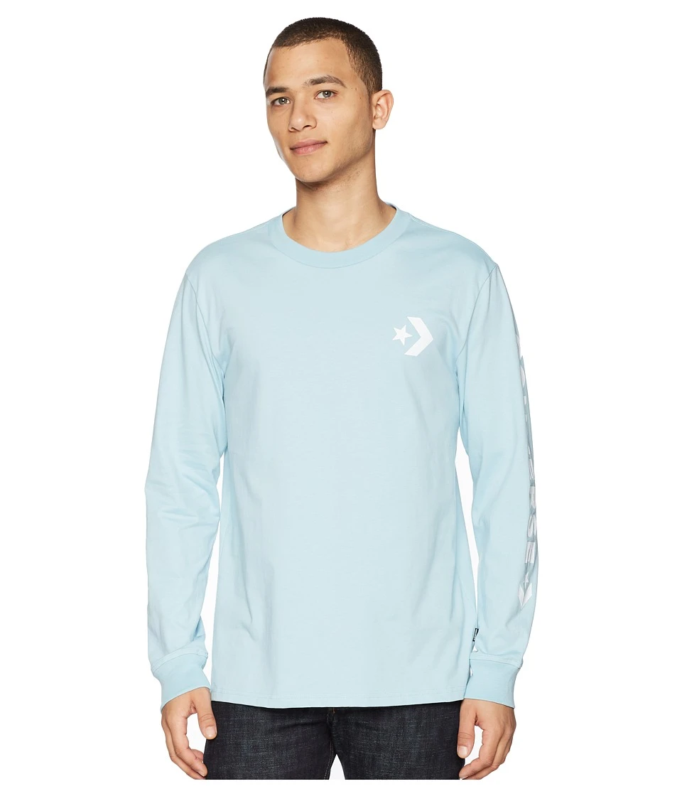 Converse Star Chevron Wordmark Long Sleeve Tee (ocean Bliss) 3 Converse Star Chevron Wordmark Long Sleeve Tee (ocean Bliss)